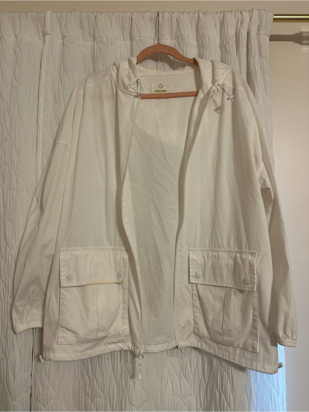 Aerie Offline Lightweight white Hooded Jacket